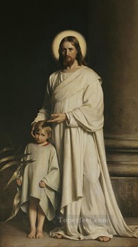 Christ et le garçon religion Carl Heinrich Bloch Peinture à l'huile